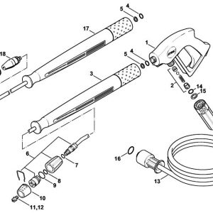 Струйная трубка Stihl 840 мм, согнутая под углом 4925-500-0945