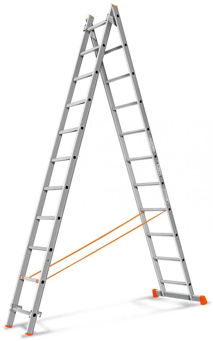 Алюминиевая двухсекционная универсальная лестница 5211 (310/506 см)