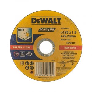 Диск абразивный DEWALT 125*1,6*22.2 металл DT 43906