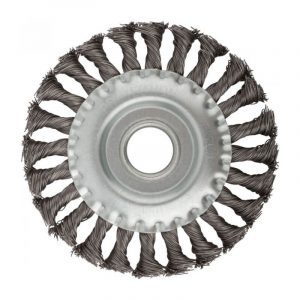 Корщетка дисковая прямая, посадочный диаметр 22,2 мм, стальная витая проволока 125 мм FIT  39030