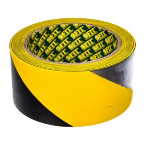 Лента разметочная, самоклеющаяся (черно-желтая) 50 мм х 25 м FIT