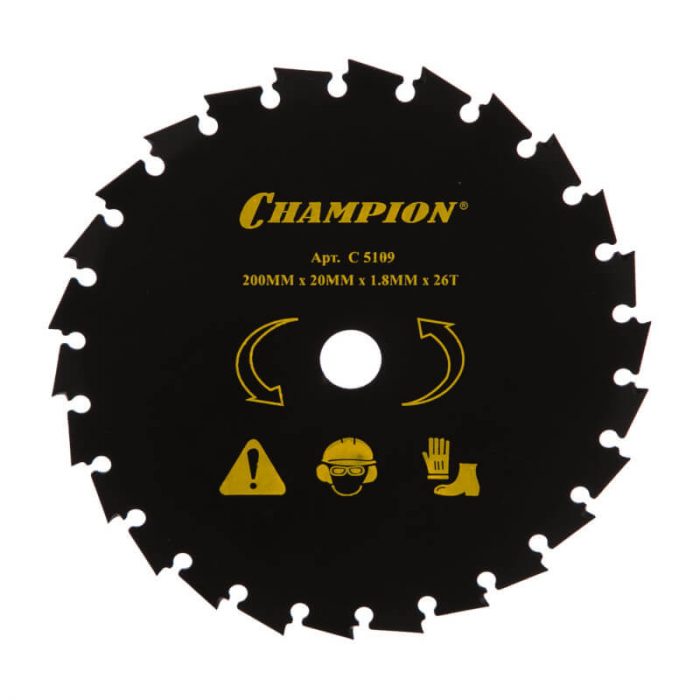 Нож CHAMPION 26 зубчатый d=200*20mm долотообразные зубцы C5109