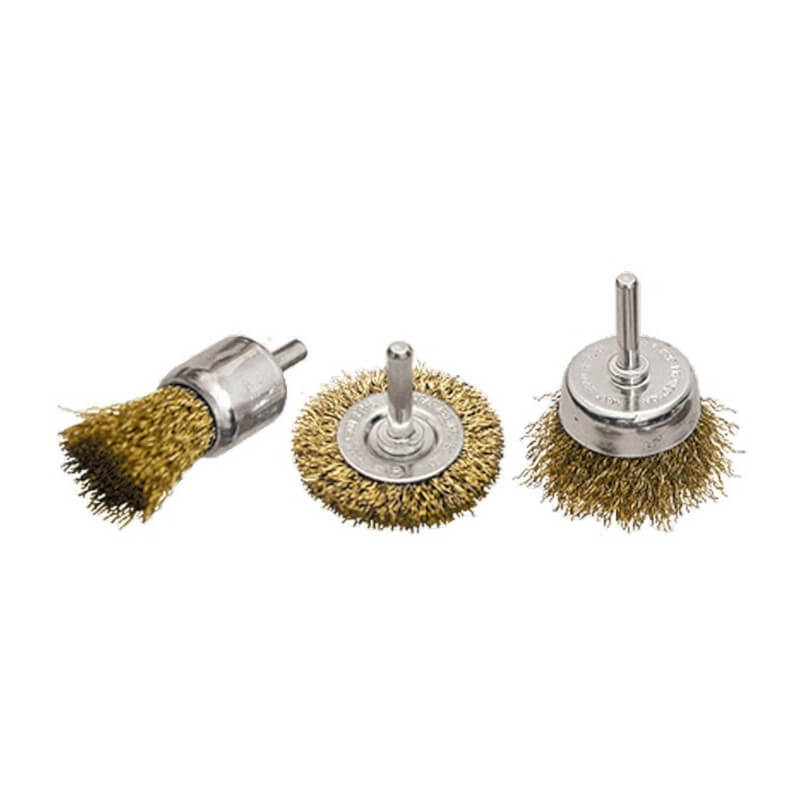 Набор щеток для дрели Matrix со шпильками 3 шт. Набор щеток для дрели Matrix со шпильками 3 шт.