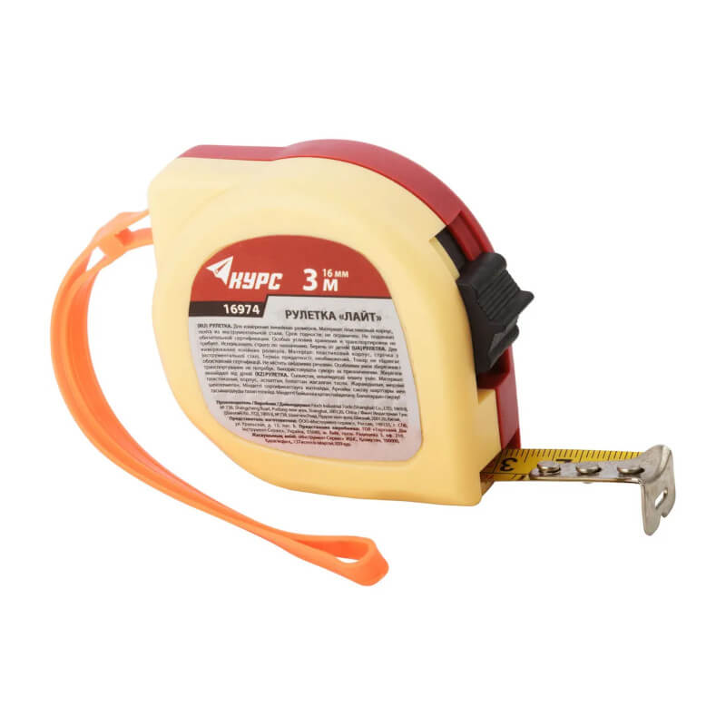 Рулетка КФ "Лайт" двухцветый корпус 3 м (16 мм) FIT Рулетка КФ "Лайт" двухцветый корпус 3 м (16 мм) FIT