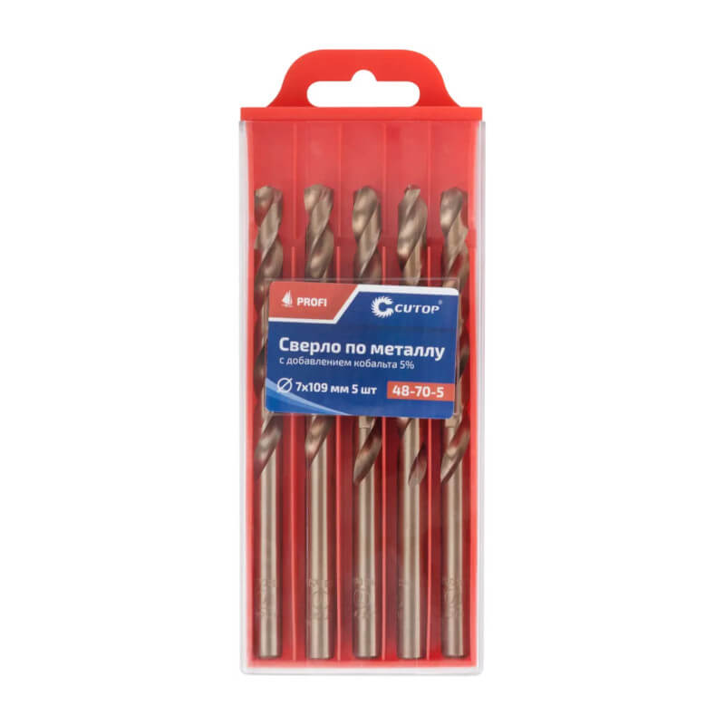 Сверло по металлу Cutop Profi с кобальтом 5%, 7х109 мм (5 шт) Сверло по металлу Cutop Profi с кобальтом 5%, 7х109 мм (5 шт)
