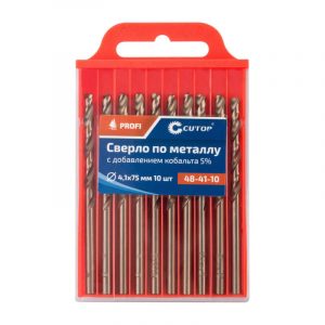 Сверло по металлу Cutop Profi с кобальтом 5%, 4,1 x 75 мм (10 шт)