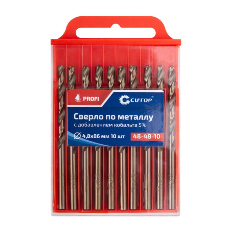 Сверло по металлу Cutop Profi с кобальтом 5%, 4,8 x 86 мм (10 шт) Сверло по металлу Cutop Profi с кобальтом 5%, 4,8 x 86 мм (10 шт)