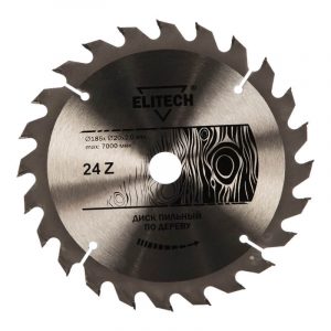 Диск пильный ELITECH 185*20/16*24