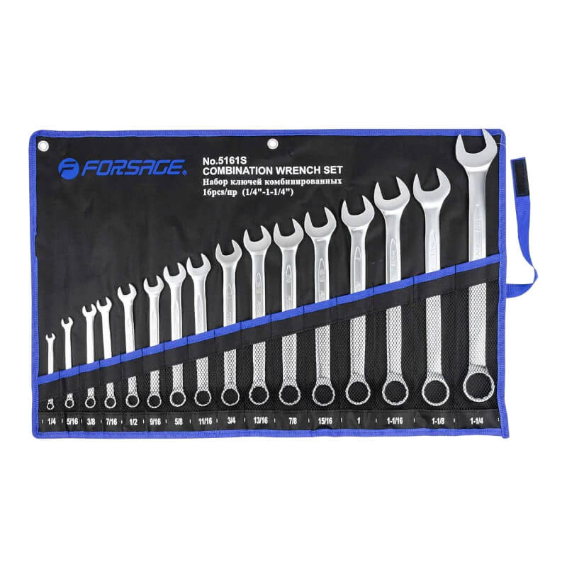 Набор комбинированных ключей Forsage дюймовых, 16 предметов F-5161S Набор комбинированных ключей Forsage дюймовых, 16 предметов F-5161S