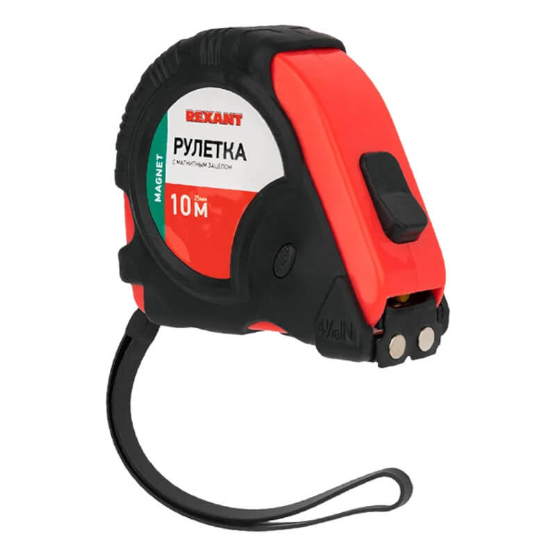 Рулетка REXANT Профи прорезиненный корпус 10 м х 25 мм магнитная 12-9017 Рулетка REXANT Профи прорезиненный корпус 10 м х 25 мм магнитная 12-9017