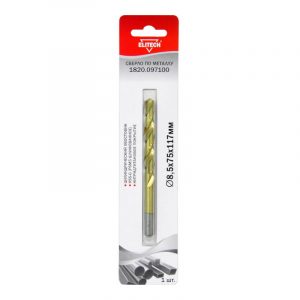 Сверло ELITECH по металлу HSS-G+TiN 8.5*75*117мм 1820.097100
