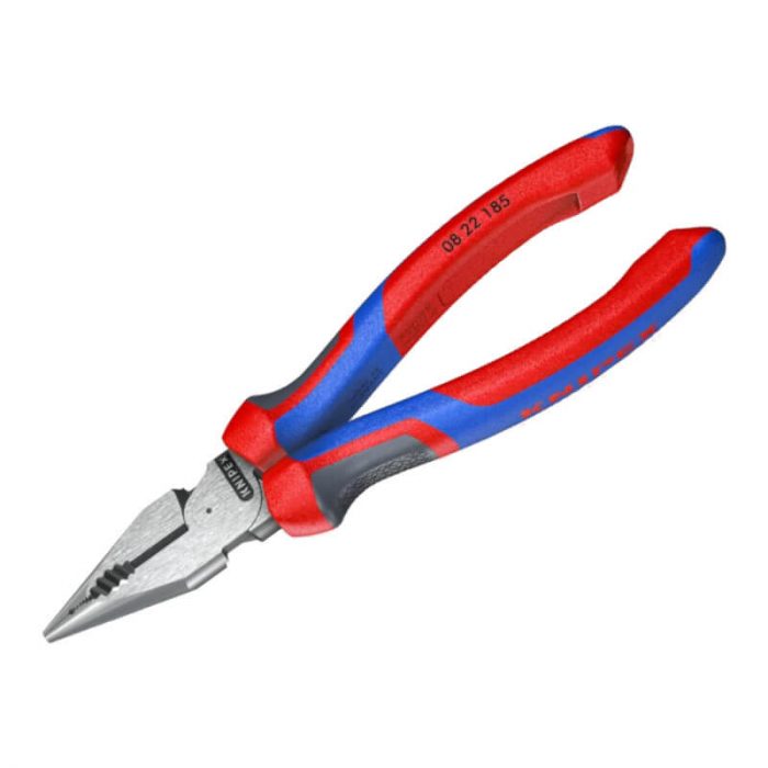 Комбинированные плоскогубцы KNIPEX, длина 185 мм, фосфатированные, 2-комп ручки KN-0822185