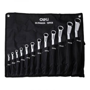 Набор накидных изогнутых гаечных ключей в сумке DELI 12шт/ 6-32мм DL150012A