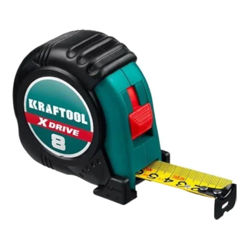 Рулетка с ударостойким обрезиненным корпусом KRAFTOOL X-Drive 8м / 25мм Рулетка с ударостойким обрезиненным корпусом KRAFTOOL X-Drive 8м / 25мм