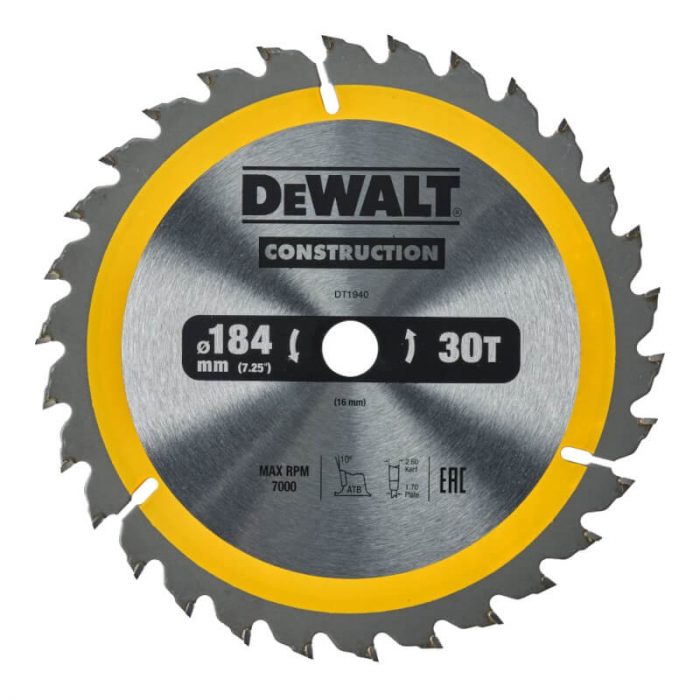 Диск п/п DEWALT DT 1940 184*16*30