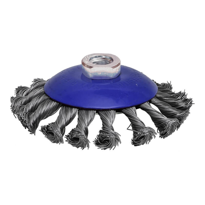 Щетка для УШМ Cutop Profi, М14, тип "Тарелка", крученая проволока 0,5 мм, 125 мм Щетка для УШМ Cutop Profi, М14, тип "Тарелка", крученая проволока 0,5 мм, 125 мм