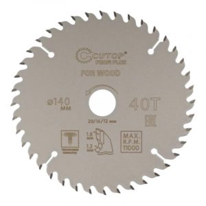 Диск пильный по дереву с тефлоновым покрытием 40Т, cutop profi plus, 140 х 1,2/1,8 х 20/16/12 мм
