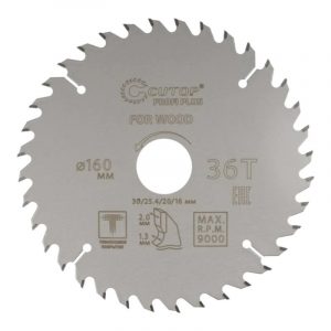 Диск пильный по дереву с тефлоновым покрытием 36Т, cutop profi plus, 160 х 1,3/2,0 х 30/25,4/20/16 м