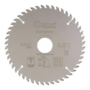 Диск пильный по дереву с тефлоновым покрытием 48Т, cutop profi plus 160 х 1,3/2,0 х 30/25,4/20/16 мм