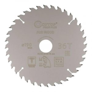 Диск пильный по дереву с тефлоновым покрытием 36Т, cutop profi plus, 190 х 1,5/2,2 х 30/25,4/20/16 м