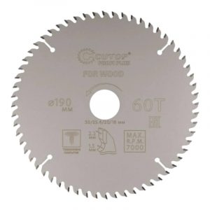 Диск пильный по дереву с тефлоновым покрытием 60Т, cutop profi plus, 190 х 1,5/2,2 х 30/25,4/20/16 м