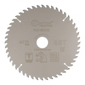 Диск пильный по дереву с тефлоновым покрытием 48Т, cutop profi plus, 216 х 1,5/2,2 х 32/30/25,4/20 м