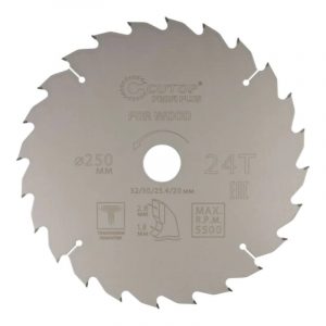 Диск пильный по дереву с тефлоновым покрытием 24Т, Cutop Profi Plus, 250 х 1,8/2,6 х 32/30/25,4/20 м