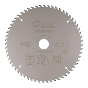 Диск пильный по дереву с тефлоновым покрытием 60Т, cutop profi plus, 250 х 1,8/2,6 х 32/30/25,4/20 м