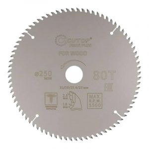 Диск пильный по дереву с тефлоновым покрытием 80Т, cutop profi plus, 250 х 1,8/2,6 х 32/30/25,4/20 м