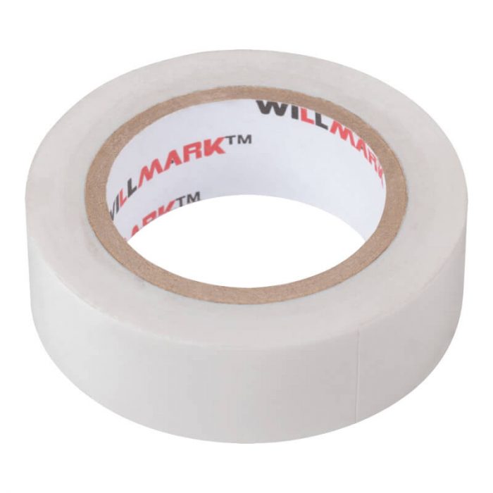 Изолента ПВХ самозатухающая willmark 19 мм х 0,16 мм х 10 м ( белая ) FIT