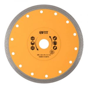 Диск отрезной алмазный универсальный Профи (сухая и влажная резка) 180х1,8х10х22,2 мм FIT