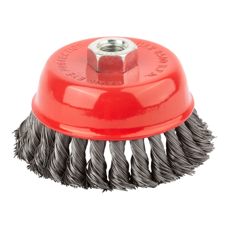 Корщетка-чашка, гайка М14, стальная витая проволока 100 мм FIT Корщетка-чашка, гайка М14, стальная витая проволока 100 мм FIT