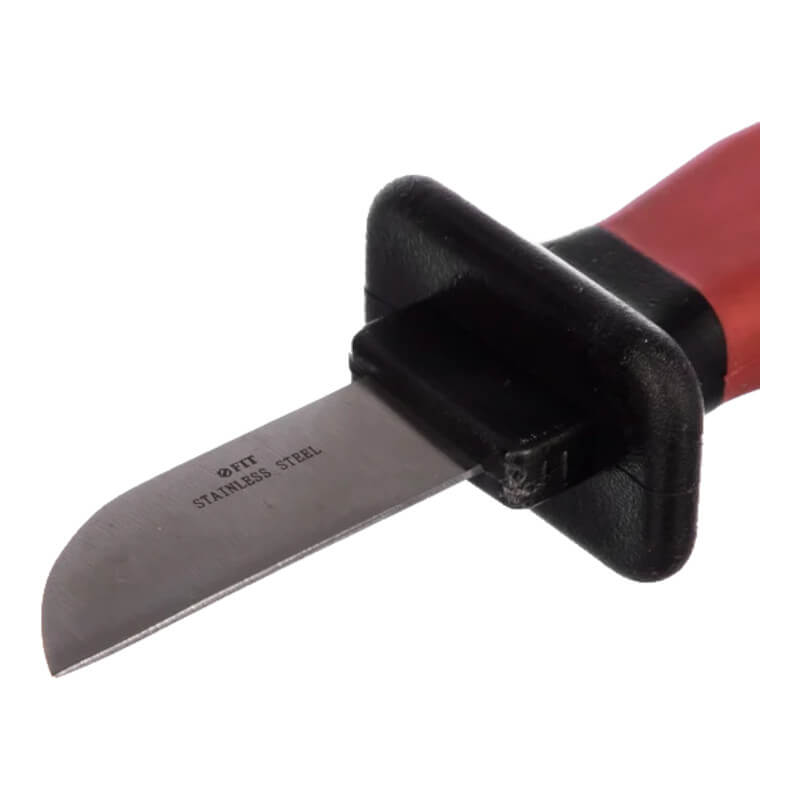 Нож изолированный 1000 В, нерж.сталь, лезвие 50мм, прорезин.ручка FIT Нож изолированный 1000 В, нерж.сталь, лезвие 50мм, прорезин.ручка FIT