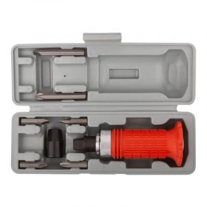 Отвертка ударная + 6 бит CrV, резиновая ручка, в чемоданчике FIT IT