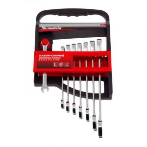 Набор ключей комбинированных, трещеточных 8 шт Matrix (8-19мм)
