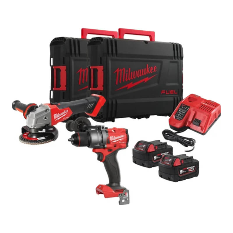 Набор инструментов Milwaukee M18FPP2E3-502X УШМ + Шуруповерт Набор инструментов Milwaukee M18FPP2E3-502X УШМ + Шуруповерт