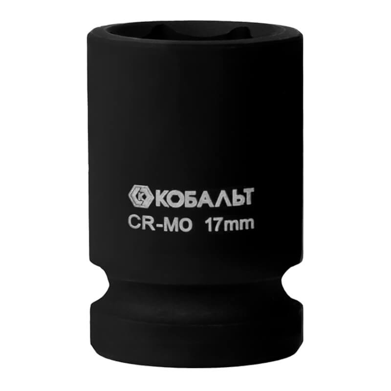 Головка торцевая ударная КОБАЛЬТ 1/2", 17 мм, Cr-Mo (1шт.) подвес 642-159 Головка торцевая ударная КОБАЛЬТ 1/2", 17 мм, Cr-Mo (1шт.) подвес 642-159