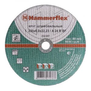 230 x 6.0 x 22,23 A 24 R BF Круг шлифовальный Hammer Flex 232-007 по металлу