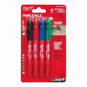 Набор маркеров Milwaukee INKZALL для стройплощадки разноцветные 4 шт