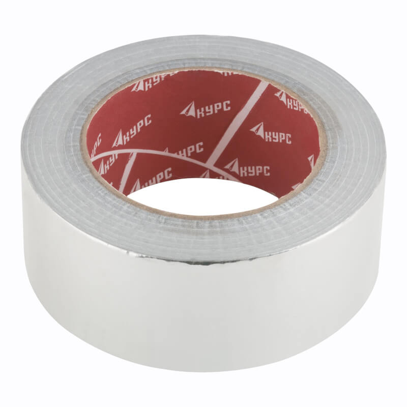 Лента алюминиевая клейкая КУРС РОС 48 мм х 50 м Лента алюминиевая клейкая КУРС РОС 48 мм х 50 м