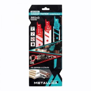 Набор пилок сабельных METALLICA Optima №1 150мм по дереву и металлу 3шт 908495