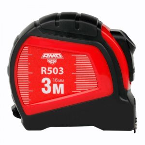 Измерительная рулетка AMO R503 3м х 16мм, магн.двухстор. зацеп, обрез. пластик,двуст.шкала