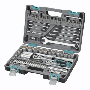 Набор инструментов, 1/2, 1/4, CrV, пластиковый кейс, 82 предмета Stels