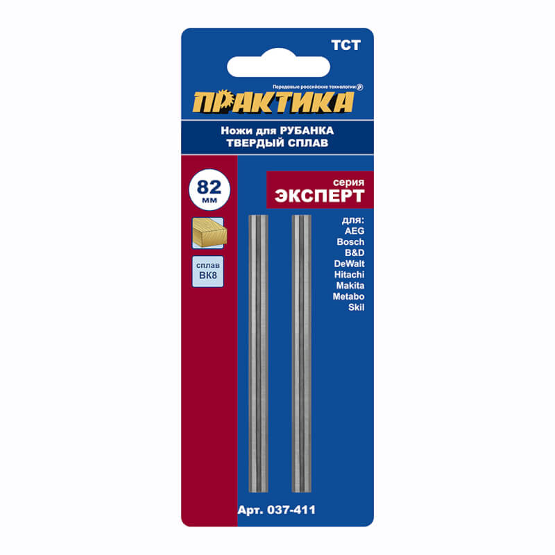 Нож для рубанка ПРАКТИКА 82 мм х 5,5 мм,твердосплавный,( 2 шт) 037-411 Нож для рубанка ПРАКТИКА 82 мм х 5,5 мм,твердосплавный,( 2 шт) 037-411