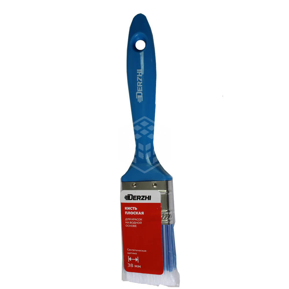 Кисть плоская DERZHI "Аква", синтетич щетина, пласт ручка, 38мм (1/12/720) 8133-038 Кисть плоская DERZHI "Аква", синтетич щетина, пласт ручка, 38мм (1/12/720) 8133-038